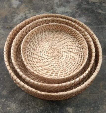 NortheastCrafts.com-Bamboo cane round shape basket